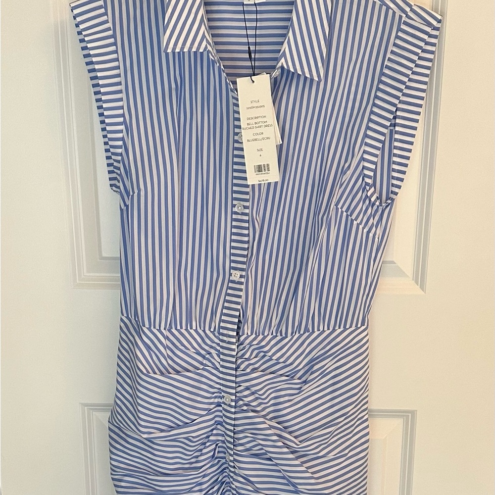 Veronica Beard Blue and White Striped Mini Dress.